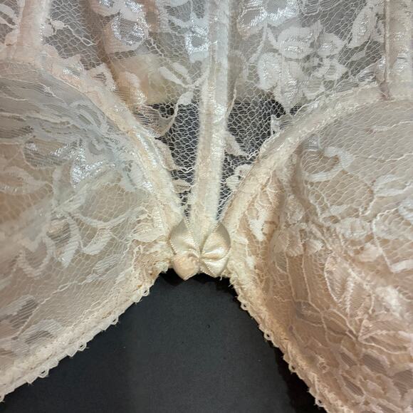 Women lace bustier top medium white Boned Corset steampunk coquette fairy goth - Picture 2 of 8